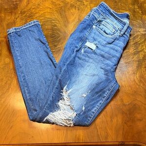 Judy Blue - Heavily Distressed Boyfriend Blue Jeans - Size 7/28